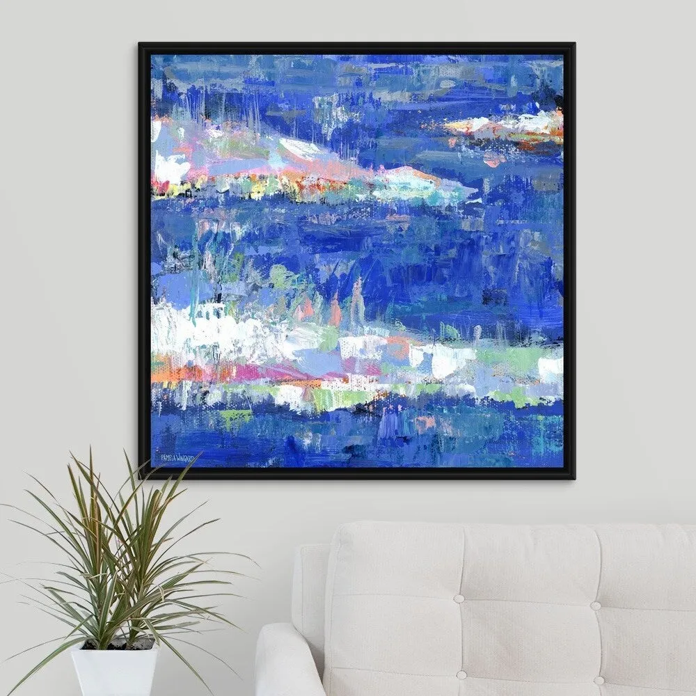 "Blue Series Calm" Black Float Frame Canvas Art