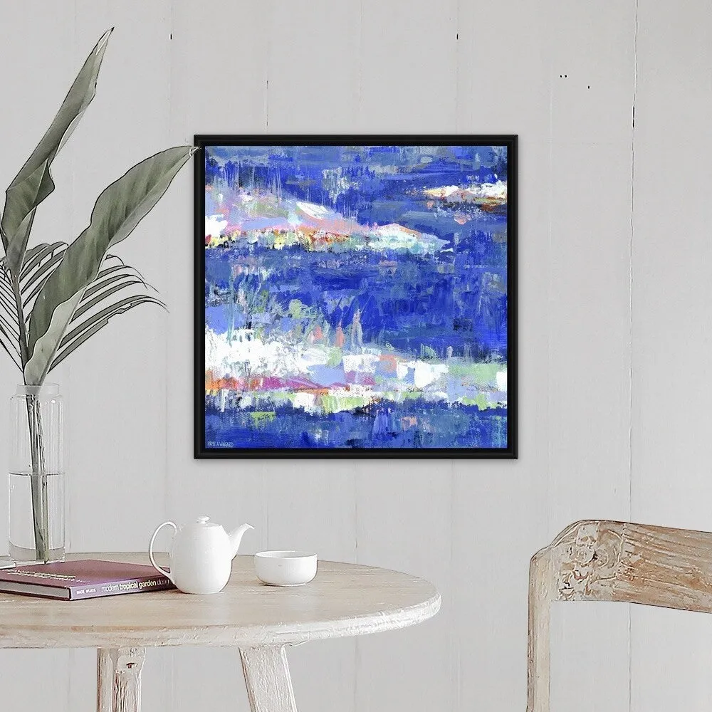 "Blue Series Calm" Black Float Frame Canvas Art