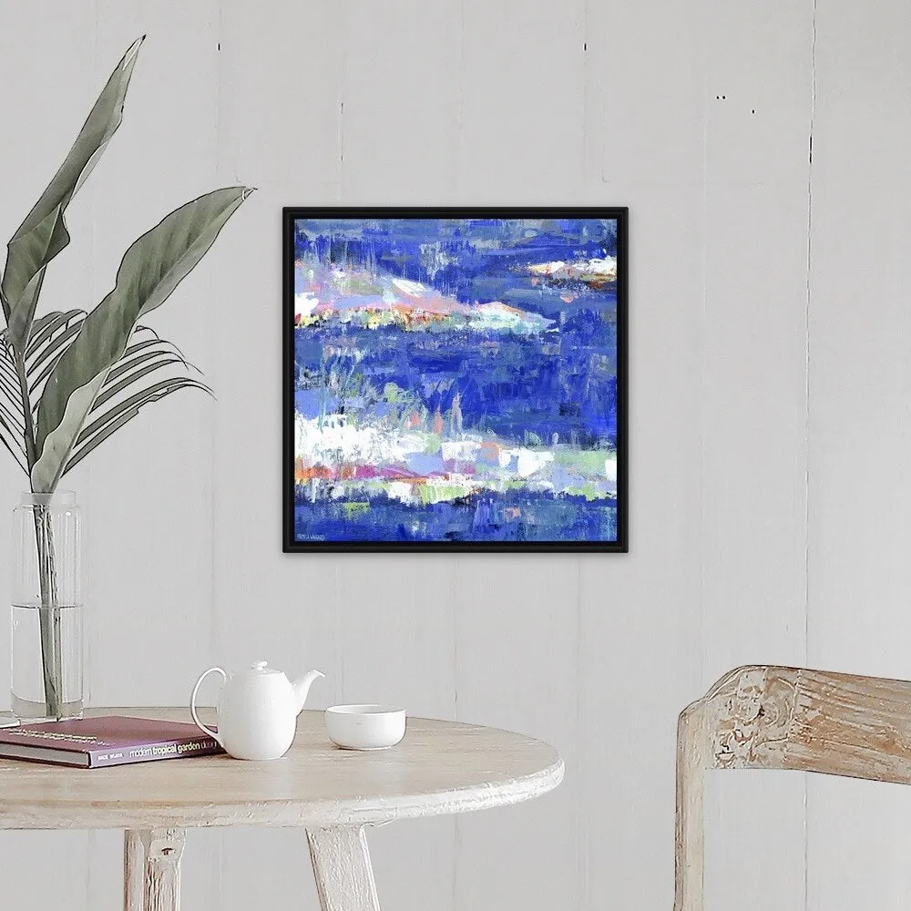 "Blue Series Calm" Black Float Frame Canvas Art