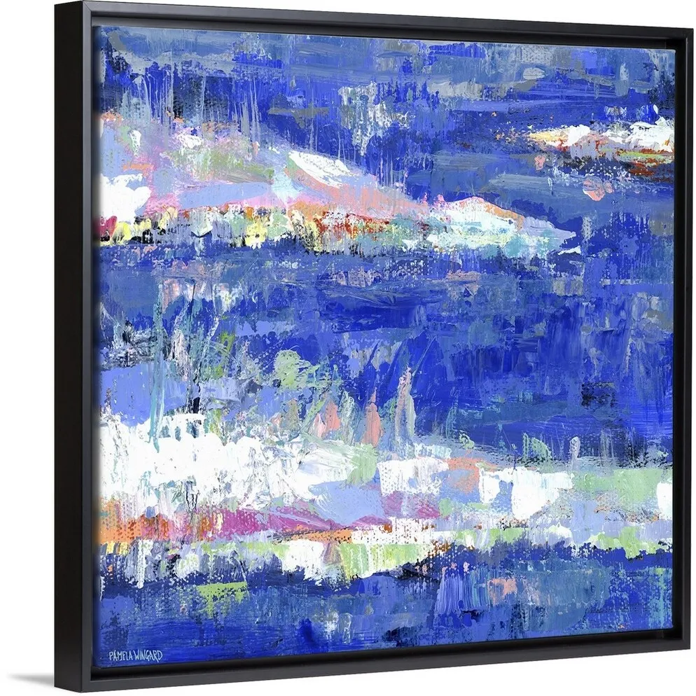 "Blue Series Calm" Black Float Frame Canvas Art