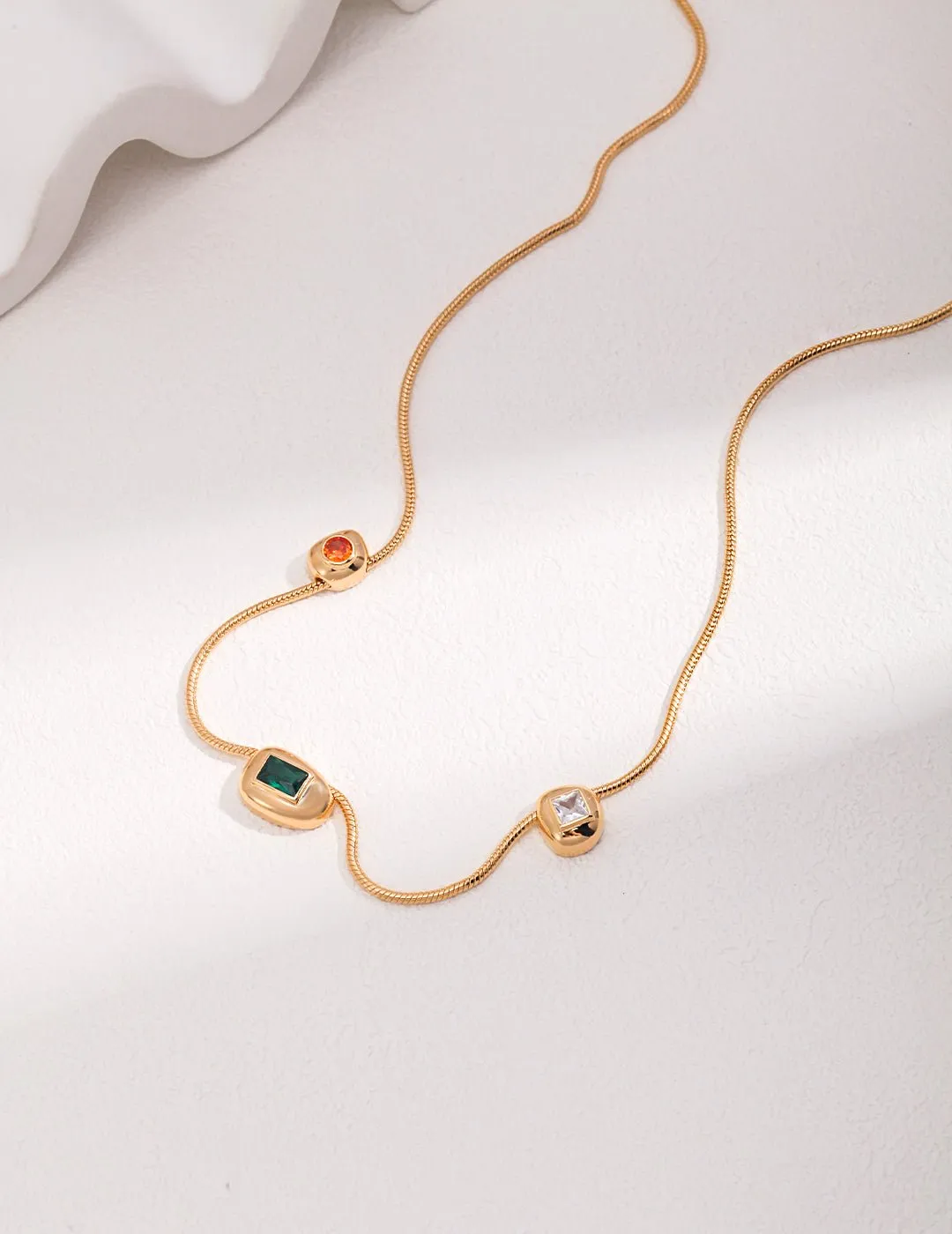 Red Green White Zircon Necklaces