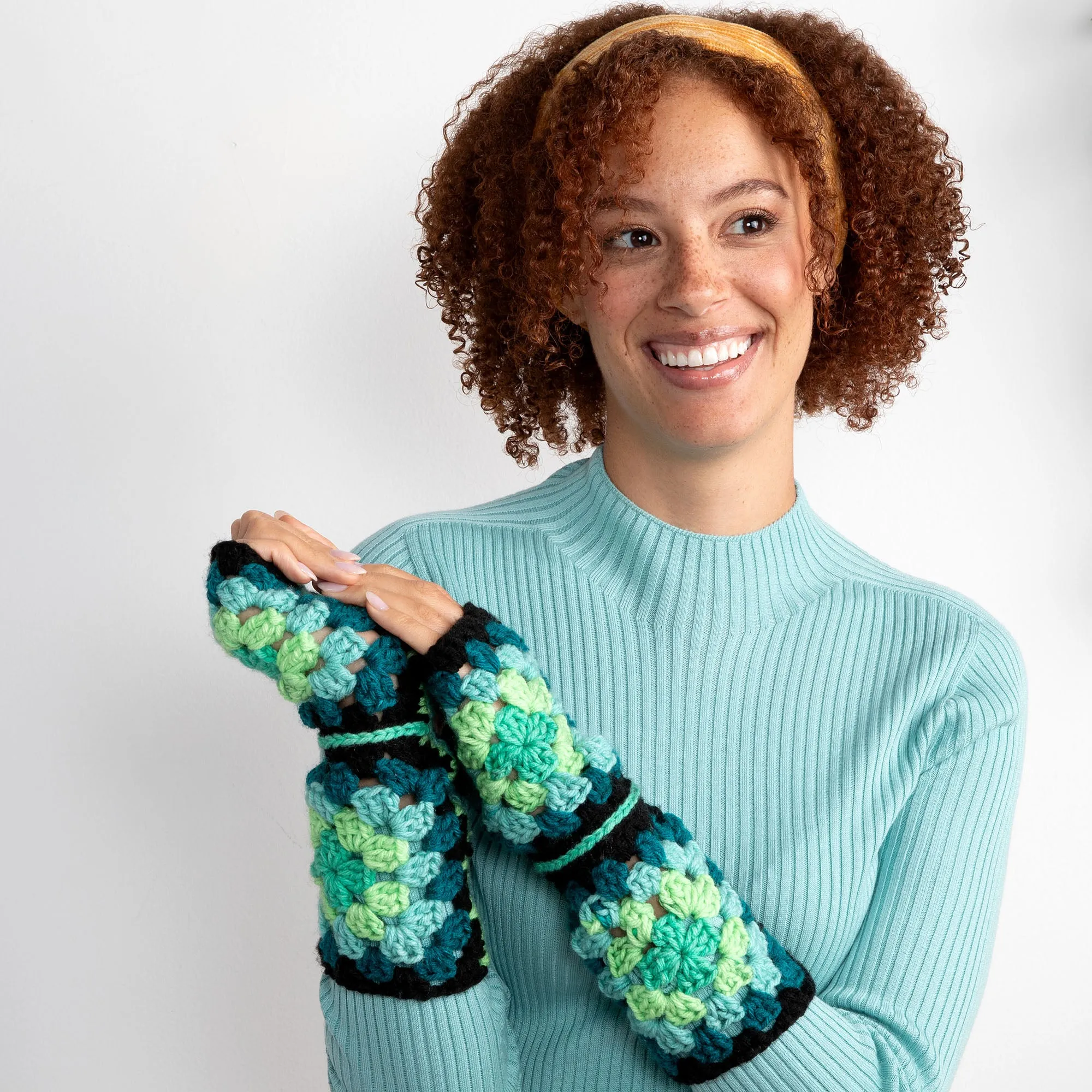 Red Heart Crochet Granny Gauntlets