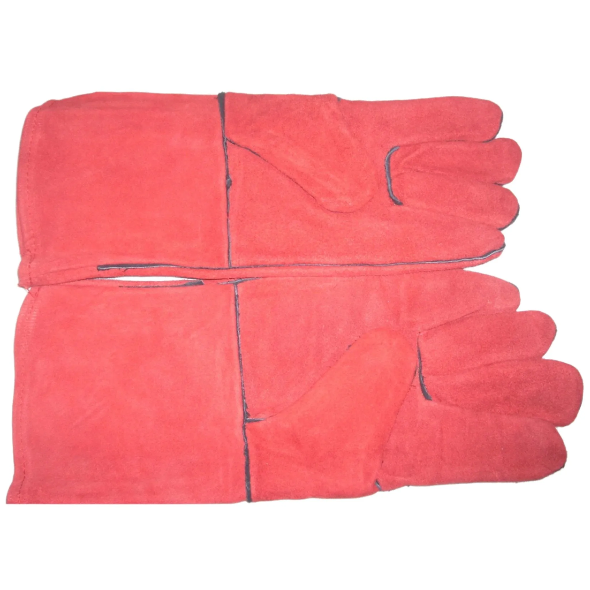 Red Split Shoulder Leather Welding Gloves 14" Size Large