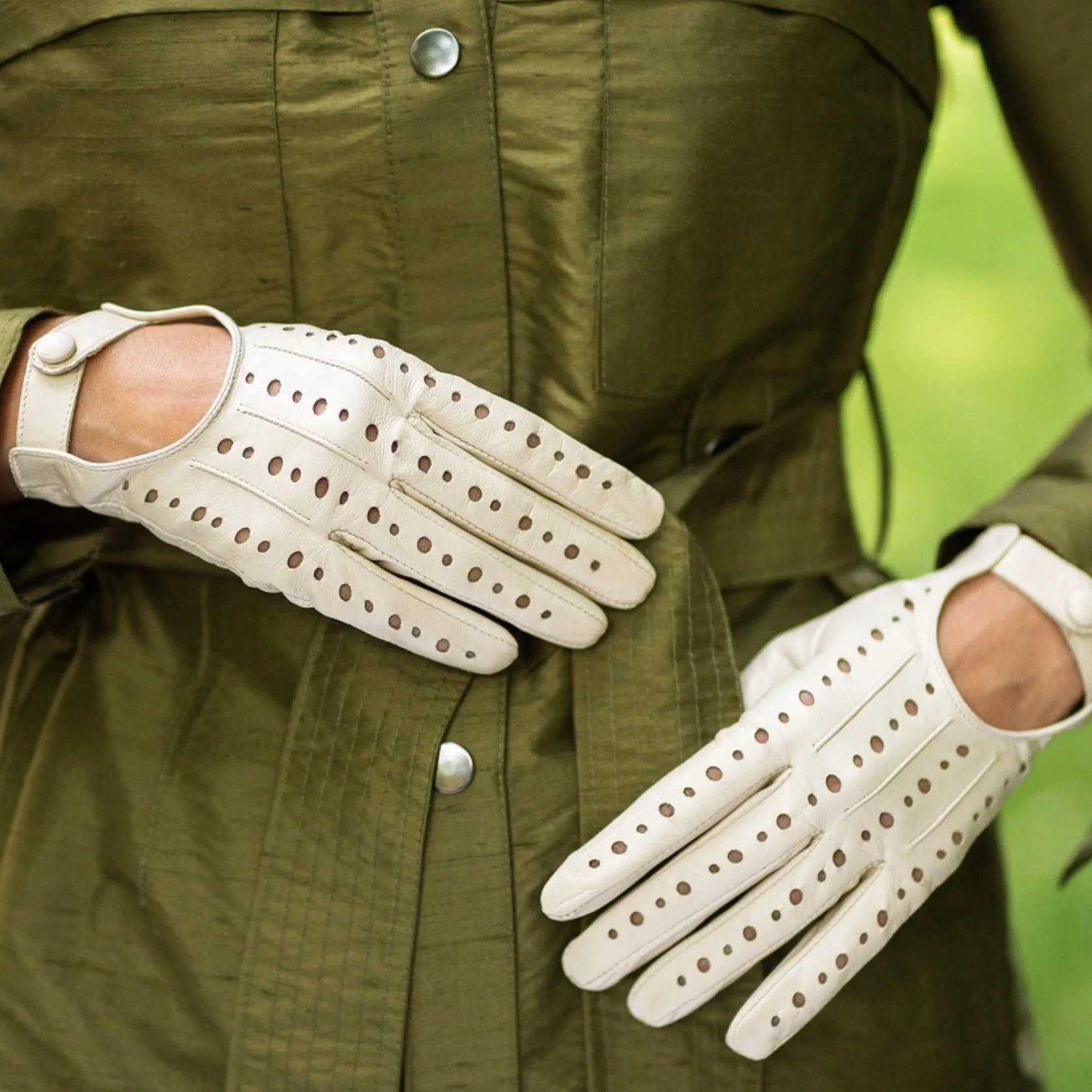 Rimini Creme Leather Gloves