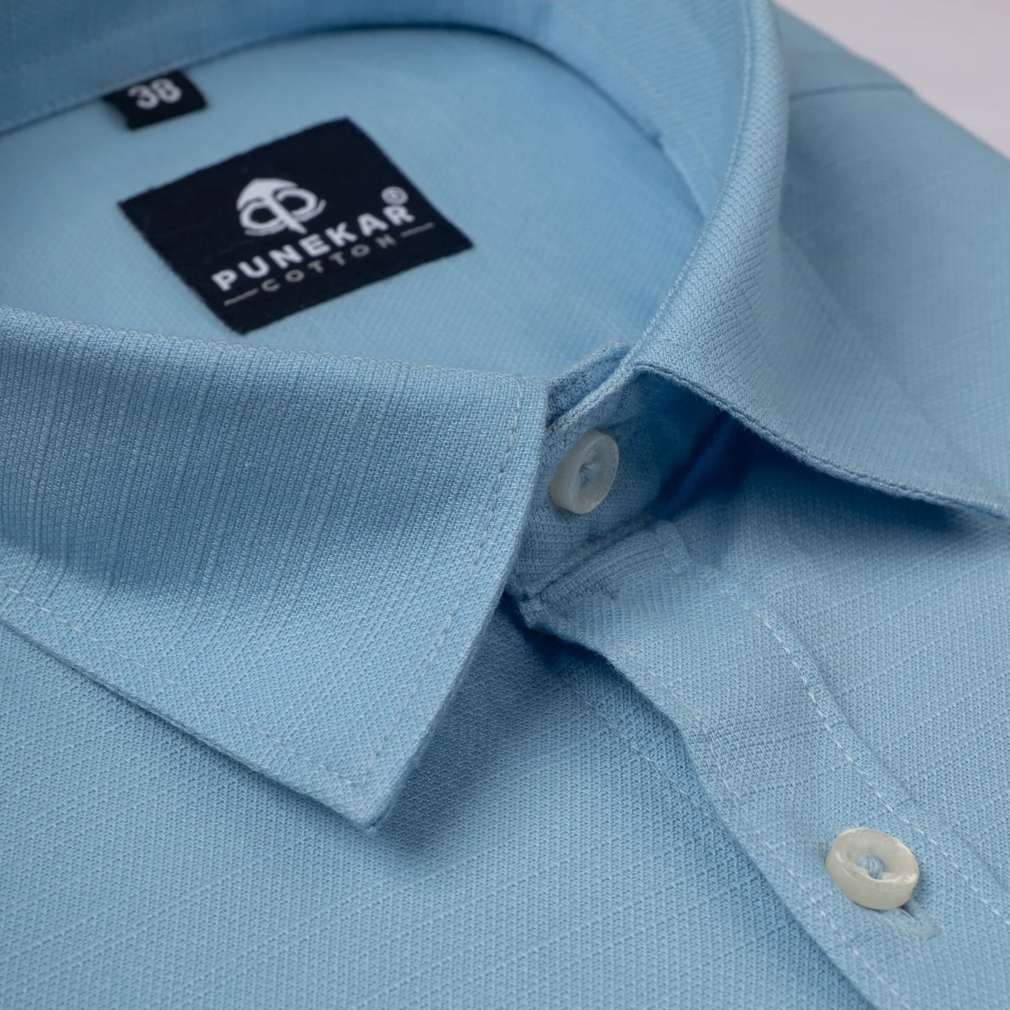 Sky Blue Color Cotton Linen Shirt For Men