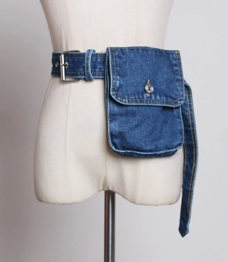 Sophisticated Pocket Belt with Denim Elegance