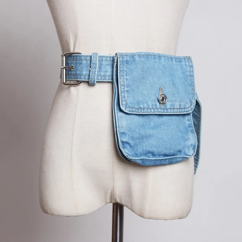 Sophisticated Pocket Belt with Denim Elegance