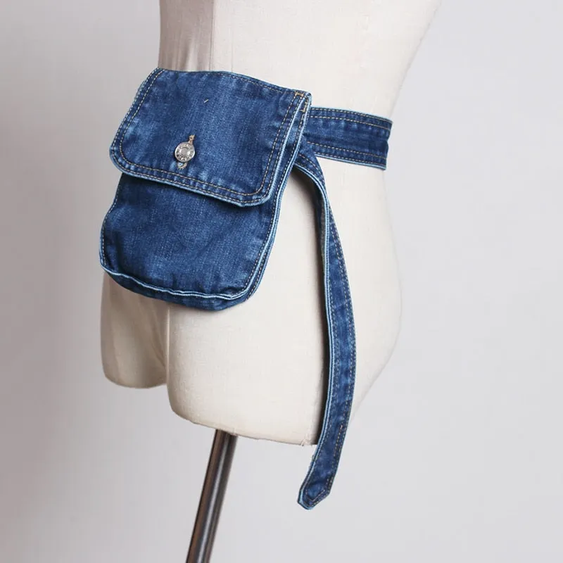 Sophisticated Pocket Belt with Denim Elegance