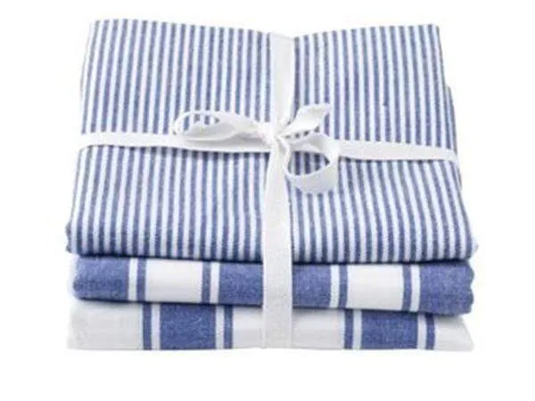 Stow Green Kensington Blue Stripe Tea Towels 3 Pack