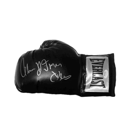Thomas "Hitman" Hearns Autographed Black Boxing Glove JSA
