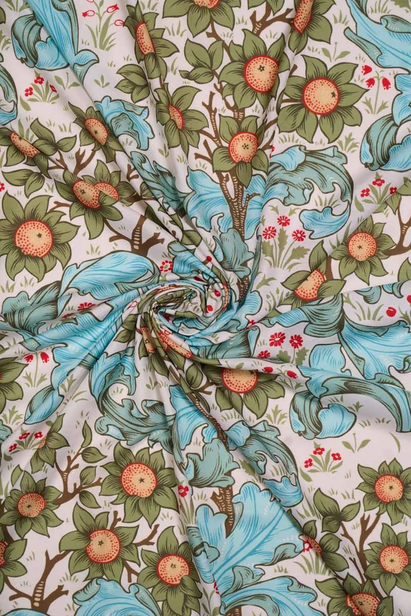 Timeless Floral Pattern Printed Muslin Fabric