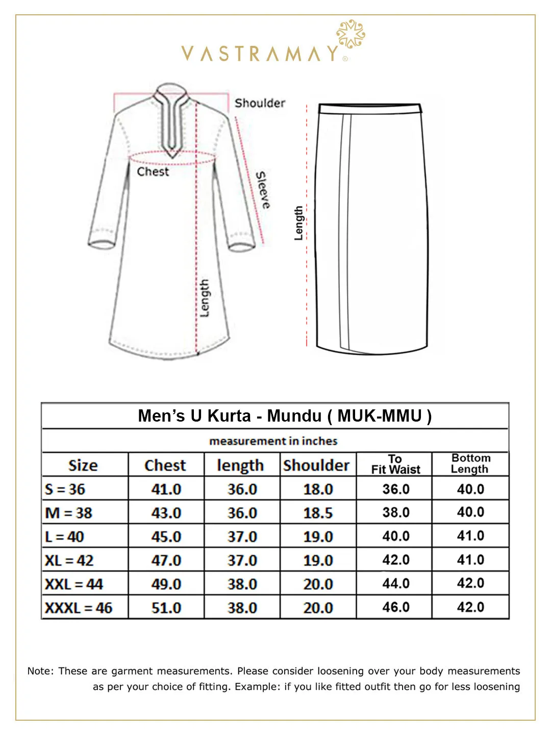 Vastramay Men's White Cotton Kurta & Mundu