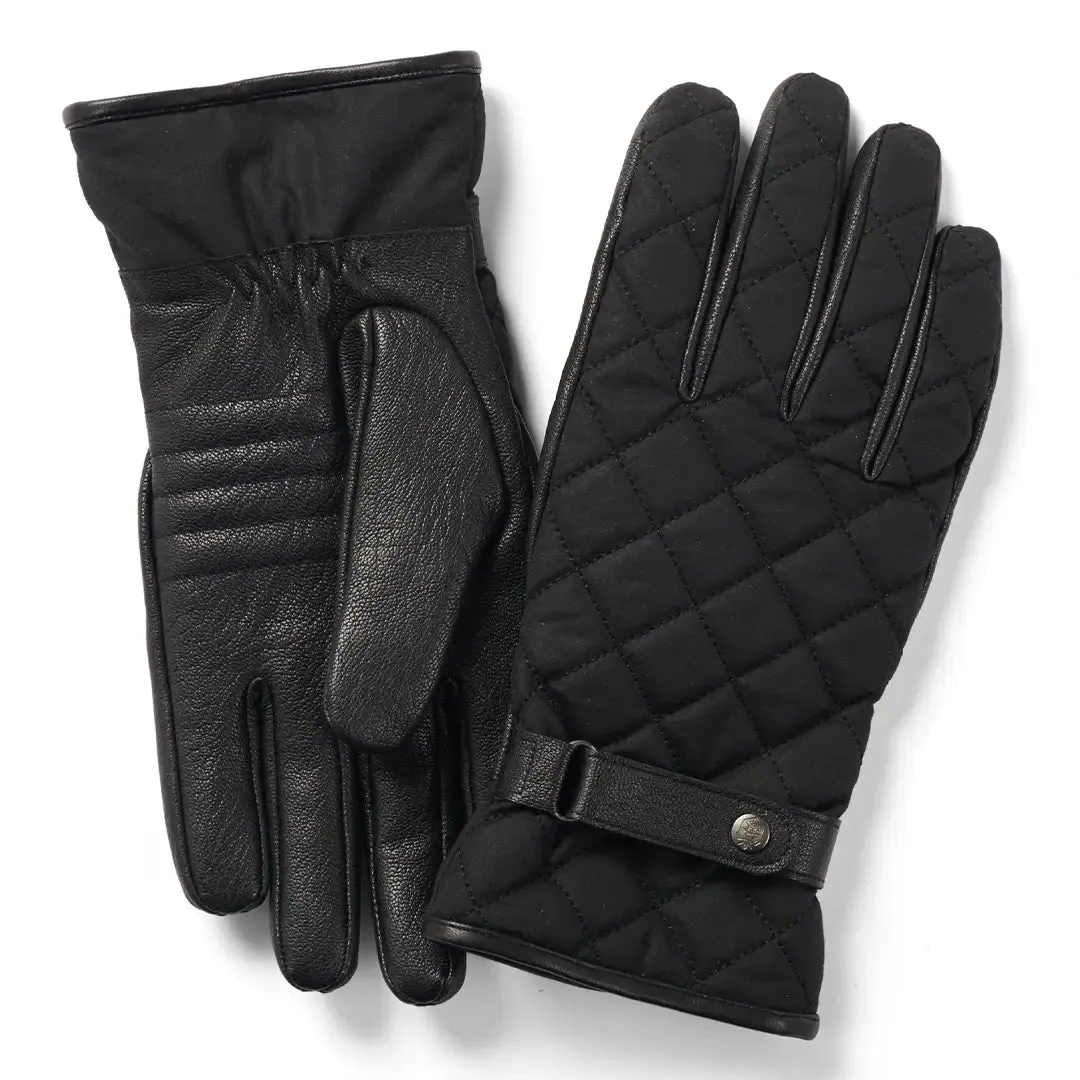 Wax Quilt Leather Gloves - Black by Failsworth