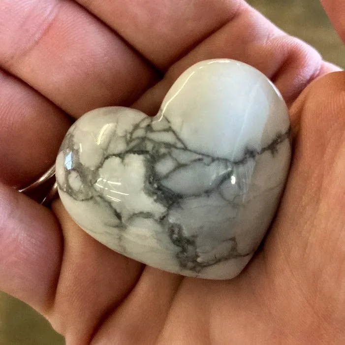 White Howlite Heart