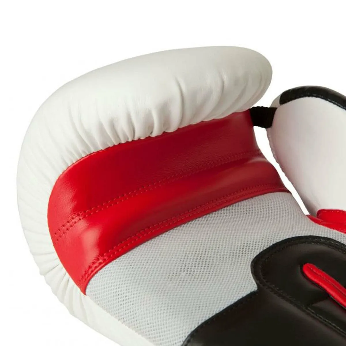 White-Red-Black Top Ten Stripe Boxing Gloves