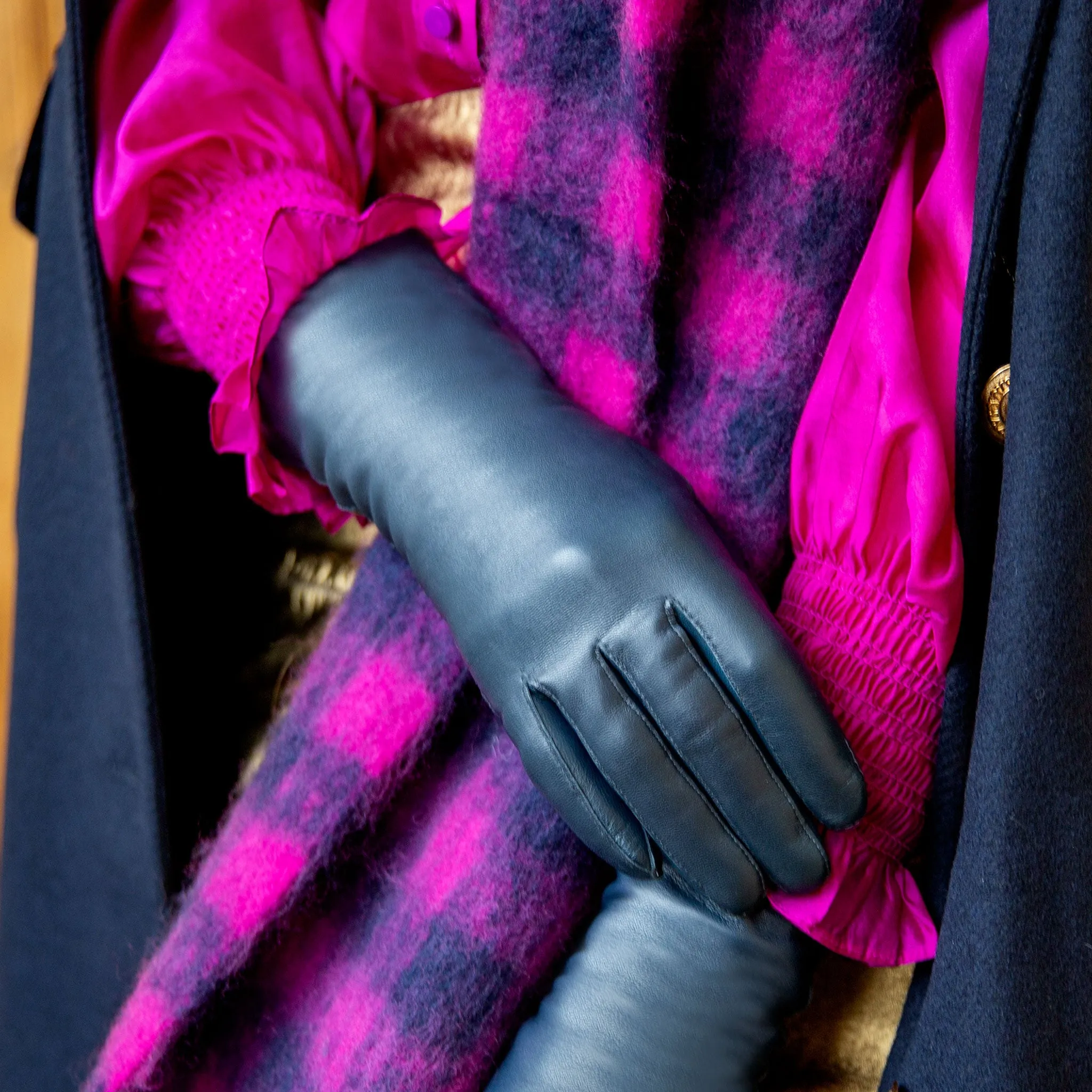 Women's Cashmere-Lined Leather Gloves