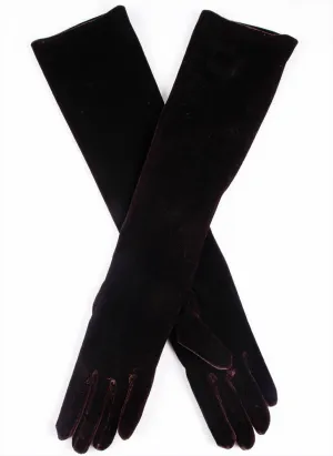 Women's Long Above-Elbow Velvet Gloves