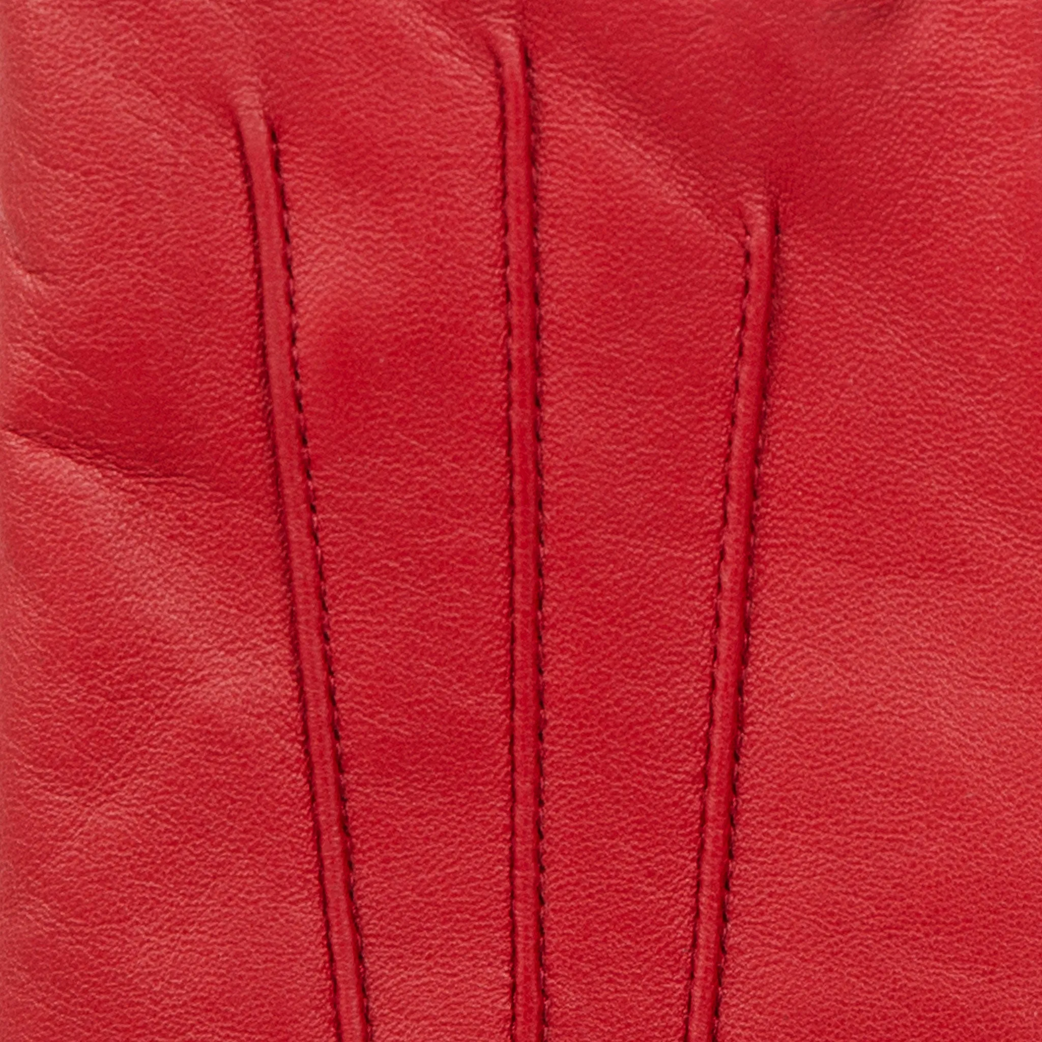 Women’s Touchscreen Three-Point Cashmere-Lined Leather Gloves