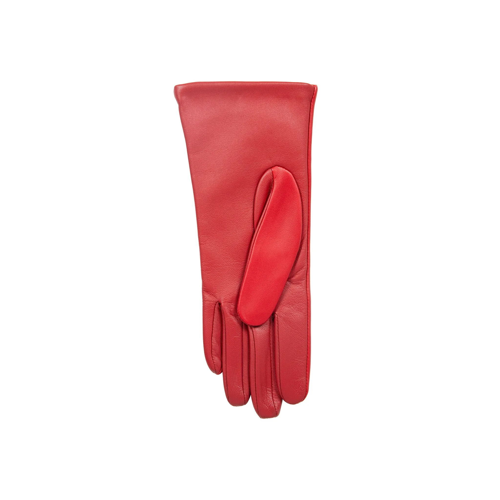 Women’s Touchscreen Three-Point Cashmere-Lined Leather Gloves