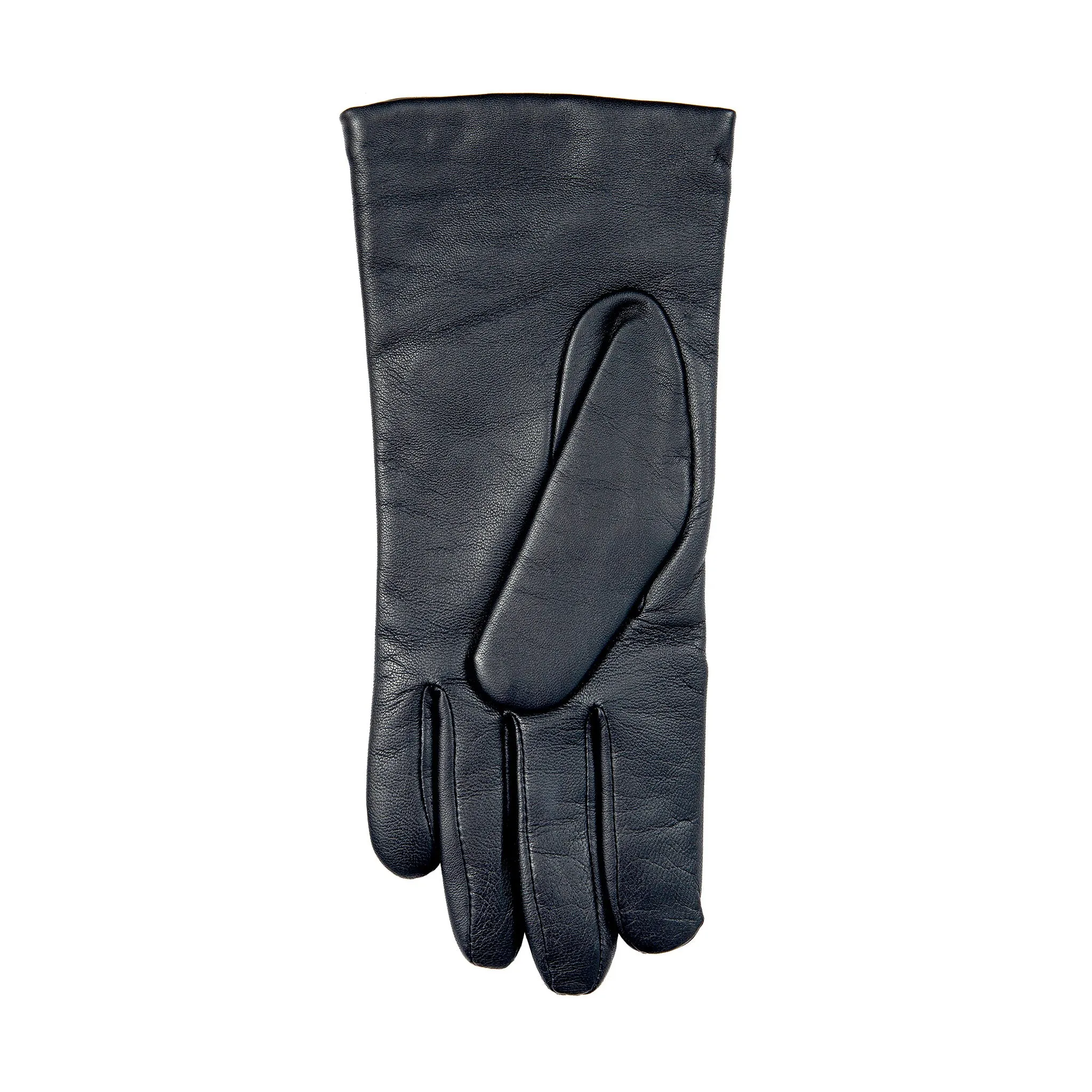 Women’s Touchscreen Three-Point Cashmere-Lined Leather Gloves