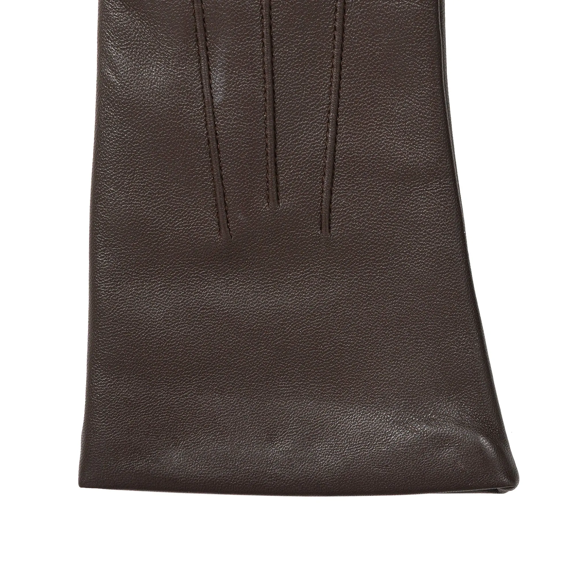 Women’s Touchscreen Three-Point Cashmere-Lined Leather Gloves