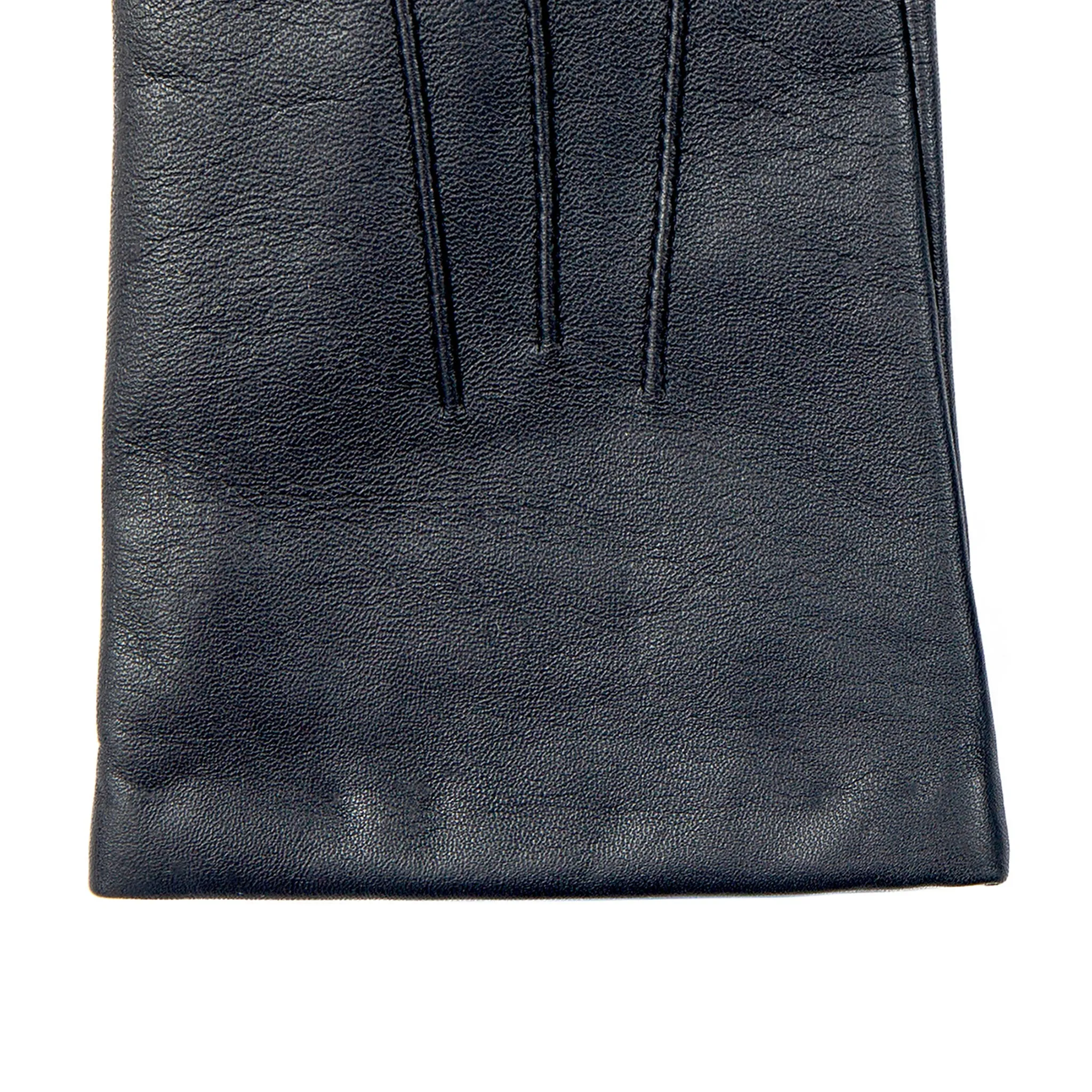 Women’s Touchscreen Three-Point Cashmere-Lined Leather Gloves