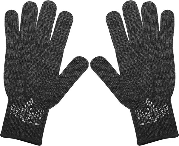 Wool Glove Liners | Green & Black