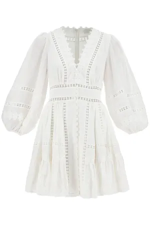 ZIMMERMANN short dress with cutwork embroidery details